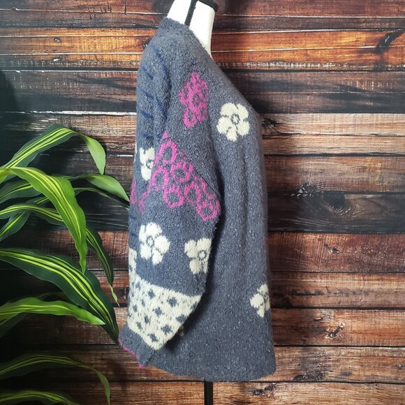 Natural Life Calla Jacquard Cardigan Sweater Soft Thick Warm Oversized Gray - Picture 2 of 9